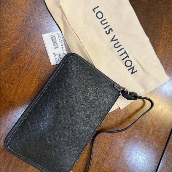 Louis Vuitton Black Monogram Leather Wristlet Pouch - Picture 10 of 12